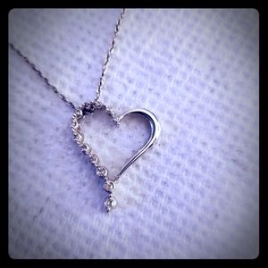 Dainty diamond heart necklace
